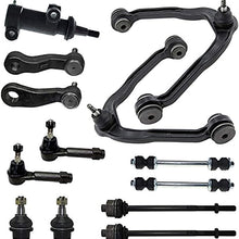 Detroit Axle - 4WD 13pc Front End Suspension Kit Upper Control Arm Lower Ball joints Inner outer Tie rods Sway bar links 4Groove Pitman Idler arm Replacement for Chevy Silverado GMC Sierra 1500 4WD