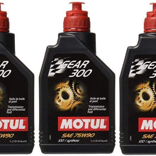 Motul 105777 Set of 5 Gear 300 75W-90 Transmission Fluid 1-Liter Bottles