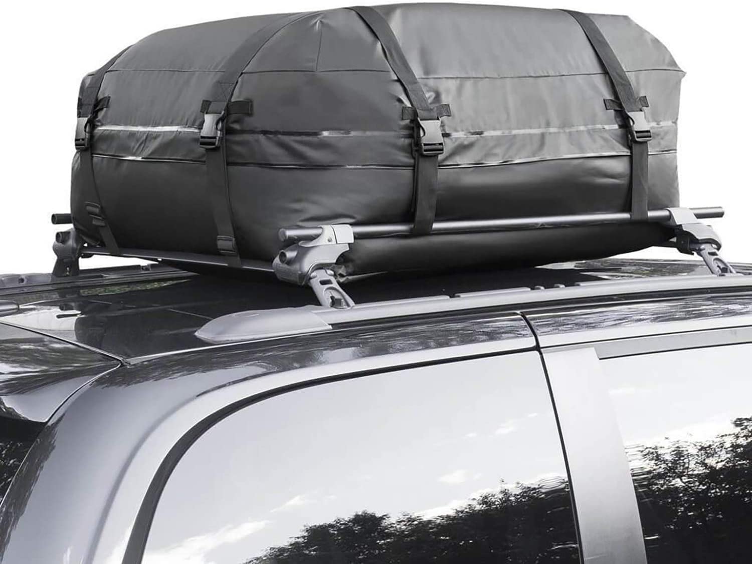 Aaaspark Rooftop Cargo Carrier Bag - Waterproof & Coated Zippers 15 Cubic ft - for Cars and SUV Or Truck with or Without Racks(Blue)