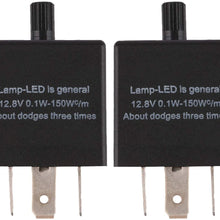 DollaTek 2Pcs Led Flasher Relay 3 Pin CF13 JL-02 EP34 Car Turn Signal Flasher Relay Adjustable Flasher Relay