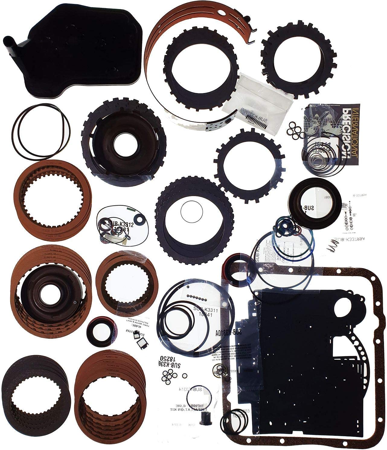 4L60E REBUILDER KIT 1997-2003 FOR AUTOMATIC TRANSMISSION WITH OVERHAULT KIT,FRICTION CLUTCH SET,STEEL CLUTCH SET,PISTON KIT(3),FLEX BAND,PUMP BUSHING,FILTER ALL PLASTIC