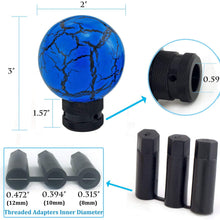Thruifo Gear Shifter Head, Thunder Pattern Ball Shape MT Car Stick Shift Knob Fit Most Automatic Manual Vehicles, Blue
