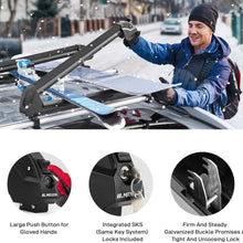 MaxKare Ski & Snowboard Car Racks Universal for 6 Pairs Skis/4 Snowboards Aviation Aluminum Resistant to -60°C Upgraded Ski Rack 33inch Fit Wing/Oblate/Square Crossbars Black