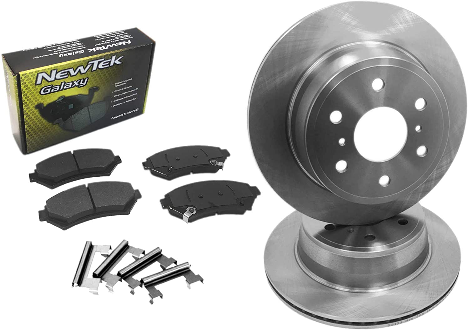 DK1187-1 Front Brake Rotors and Ceramic Pads and Hardware Set Kit