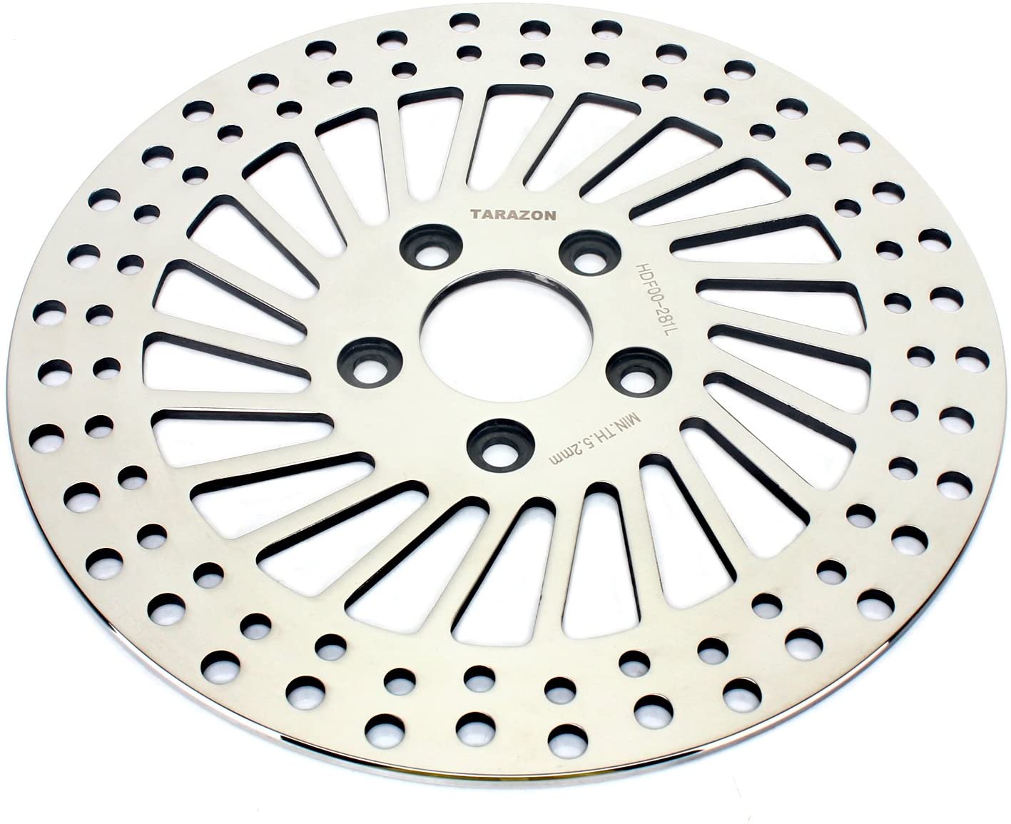 TARAZON Polished Rear Brake Rotor for Harley Davidson Electra Glide Road King Road Glide Classic Custom 2000-2007 Street Glide Ultra Classic Electra Glide FLHT FLHR FLTR 11.5