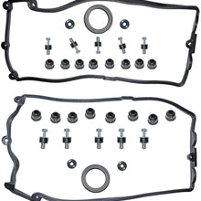 Left & Right Engine Valve Cover Gaskets Kit 11127513194 11127513195 for BM-W E60 E63 E64 E70 X5 545i 550i 645Ci 650i 745Li 745i 750Li 750i Alpina B7 4.4L 4.8L N62 Engine