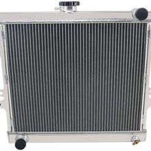 CoolingSky 3 Row All Aluminium Radiator + 14" Fan W/Shroud Combo & Thermostat Relay Kit for 1984-1995 Toyota Pickup 4Runner 2.4L MT