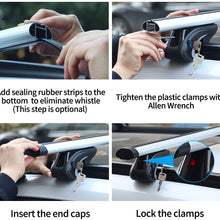 MONOKING 54 inches Cargo Racks, 2-Piece Universal Cross Rail Roof Rack, with 2 Extra Rubber Strips, Crossbars Existing Raised Side Rail with a Gap