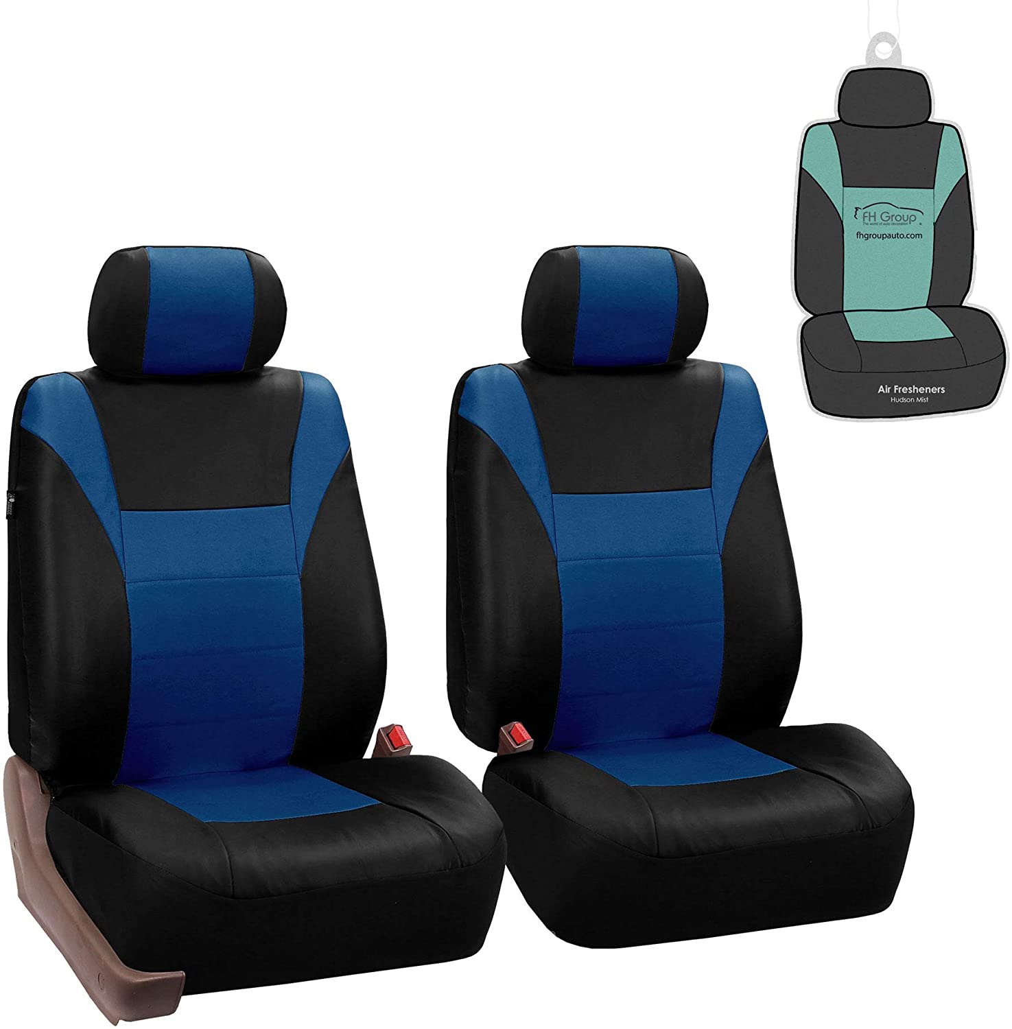 FH Group FH-PU007102 Deluxe Leatherette Front Set Seat Covers, Airbag Compatible, Tan Color- Fit Most Car, Truck, SUV, or Van