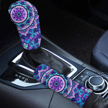 TOADDMOS Colorful Paw Print Gear Shift Konb Cover & Handbrake Cover Puppy Footprints Car Accessories for Dog Lover Universal 2pcs/Set(Black