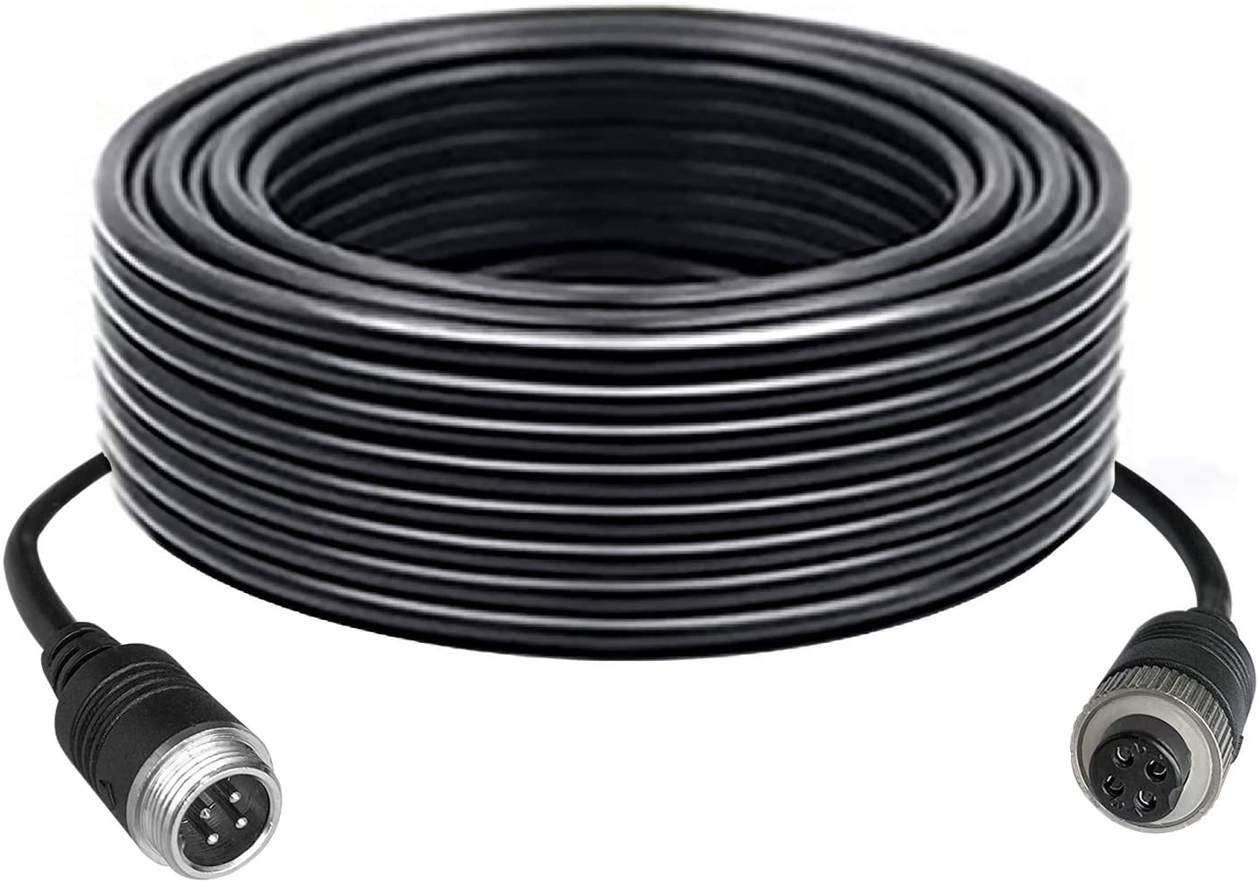 Roadpower 32FT 10M Car Video 4-Pin Aviation Extension Cable for CCTV Rearview Camera Truck Trailer Camper Bus Motorhome Vehicle Backup Monitor System Waterproof Shockproof