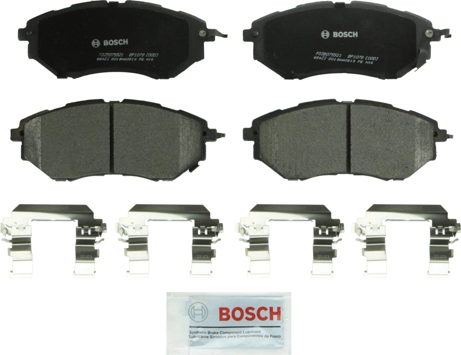 Bosch BP1078 QuietCast Premium Semi-Metallic Disc Brake Pad Set For: Subaru Forester, Legacy, Outback, B9 Tribeca, Tribeca, WRX, Front