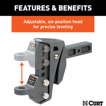 CURT 45949 Rebellion XD Adjustable Cushion Hitch Ball Mount 2-Inch Receiver, 15,000 lbs, 6-Inch Drop