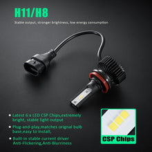 Marsauto G2 Series H11 H16 Led Fog Light Bulbs, H8 H9 Led Fog Lights Replacement for Cars,12 Csp Led Chips 6000K Xenon White, Pack of 2