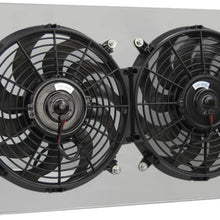 Primecooling 4 Row All Aluminum Radiator +2X12" Fan +Shroud for Jeep CJ Series CJ5 CJ6 CJ7 w/GM Chevy Engine SWAP 1972-86