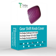 ToolEpic for Dodge Challenger Charger Durango Accessories 2015-2020 - Gear Shift Knob Trim Cover- ABS Plastic with Carbon Fiber Paint Surface, Perfect for Decoration - White Clearcoat