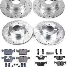 Power Stop K6744 Front & Rear Brake Kit with Drilled/Slotted Brake Rotors and Z23 Evolution Ceramic Brake Pads