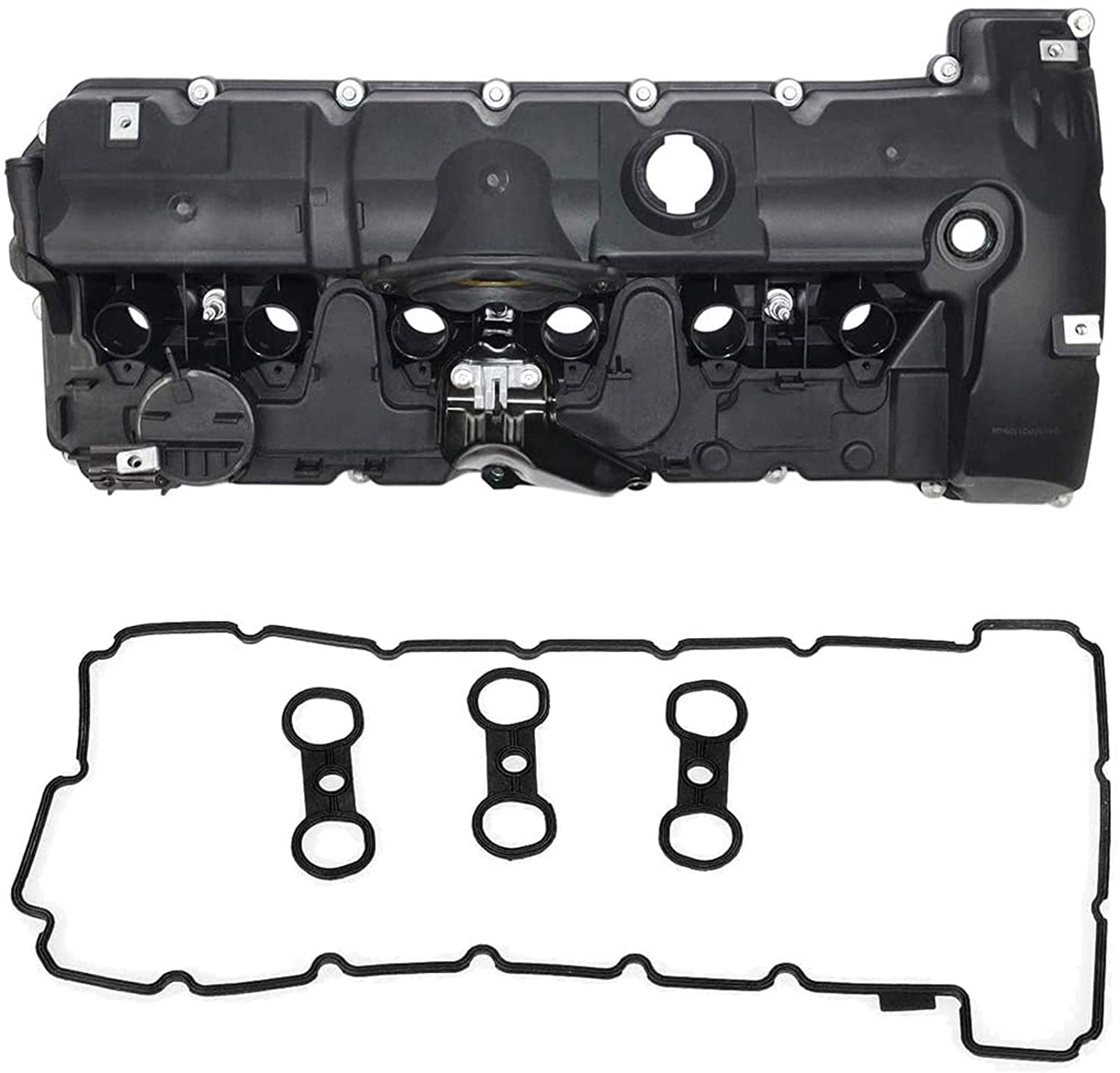 11127552281 Engine Valve Cover Set with Gasket and Bolts Fits for BMW E82 E88 128i E9X 328i E60 528i E70 X5 3.0si E83 X3 E85 Z4 E89 Z4 F10 528i N51/N52 Engine 3.0L L6 2007-2013