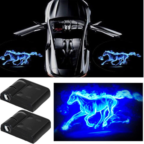 2 Pcs 3D Fire Superman Ghost Shadow Emblems Wireless Door Sensor Lights, No DrillingLed Laser Door Shadow Light Welcome Projector Lamps Fits Ford, Audi, VW, Dodge, Toyota, Honda (Superman)
