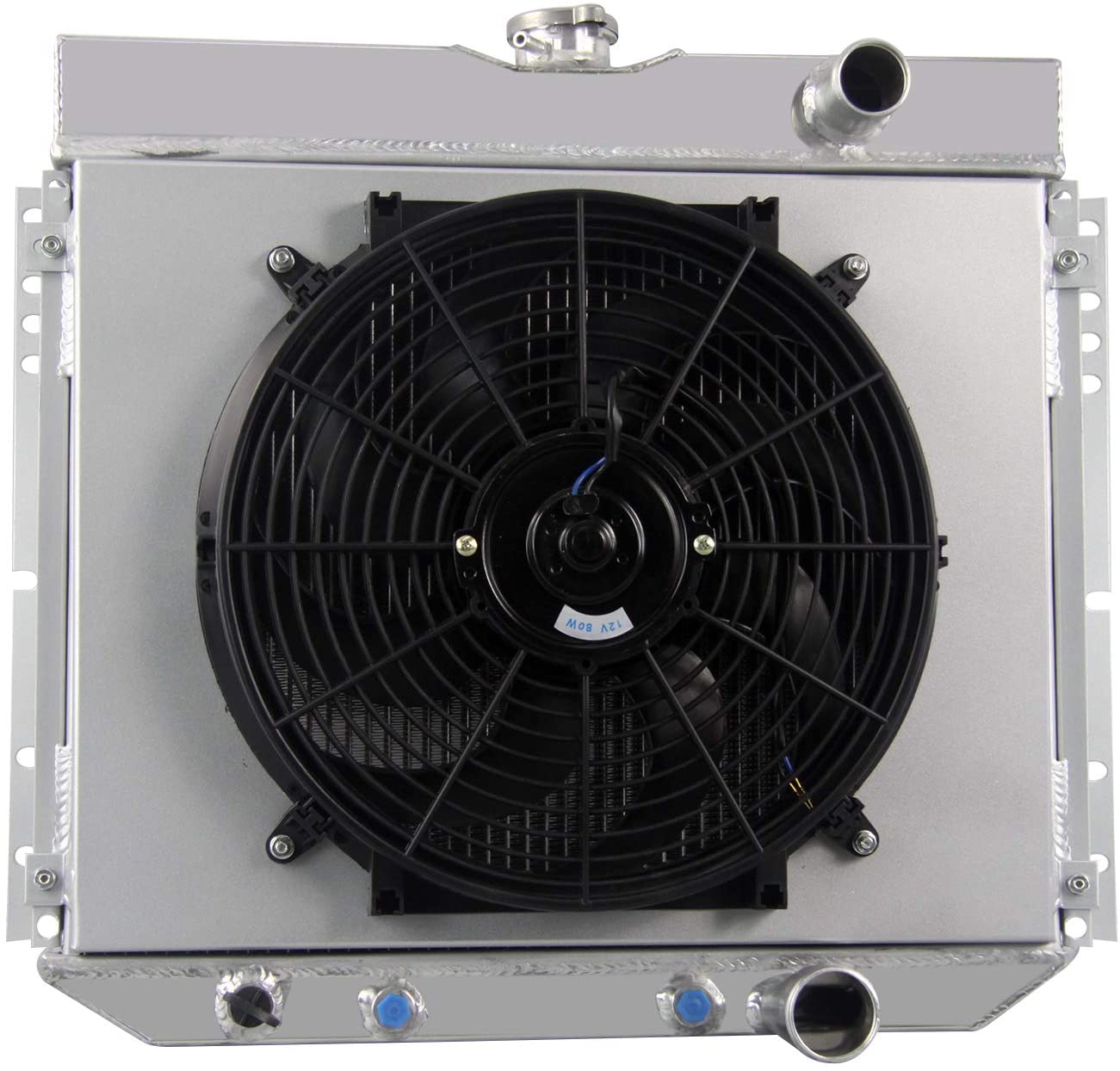 ALLOYWORKS 3 Row All Aluminum Radiator+Fan Shroud For 1967-1970 Ford Mustang/Falcon/Fairlane/Torino/Galaxie