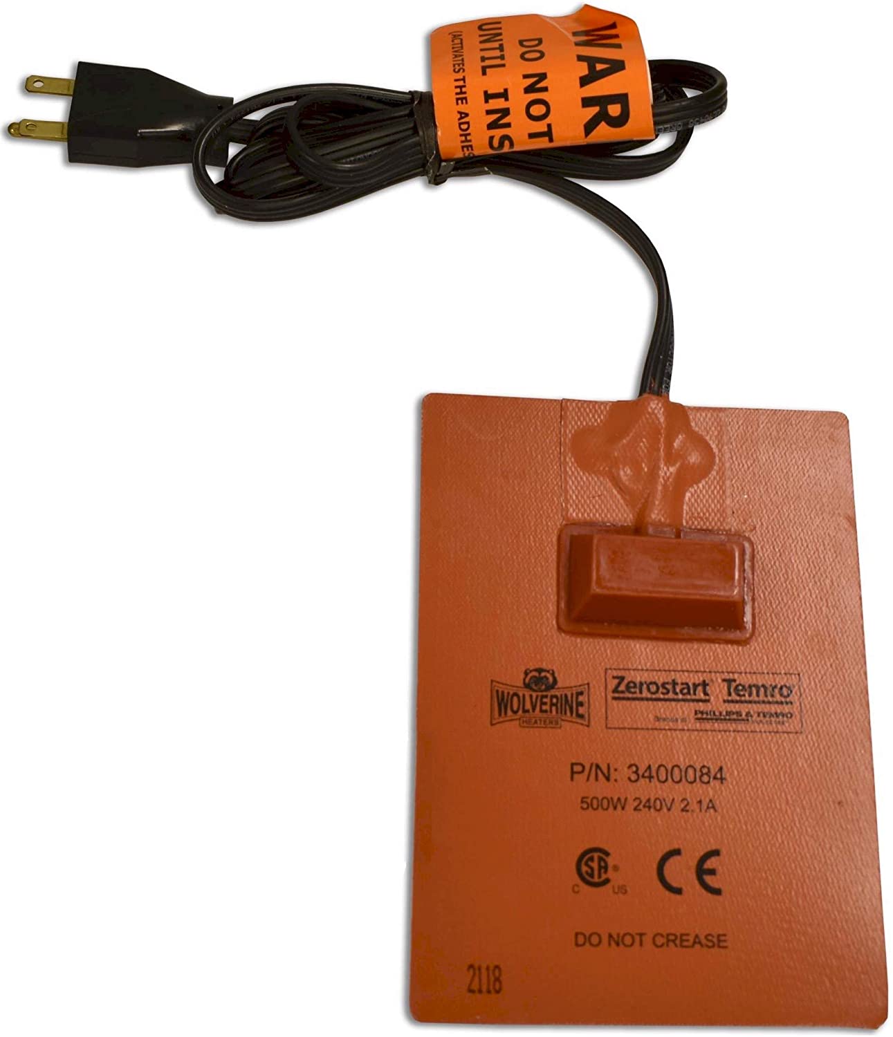 Zerostart 3400084 Silicone Pad Heater Engine Oil, Transmission Fluid, Reservoir and Hydraulic Fluid Heater, 5