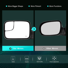 SCITOO Compatible fit for Tow Mirrors 2002-2008 for Dodge for Ram 1500 2003-2008 for Dodge for Ram 1500 2500 3500 Truck Black Power Heated