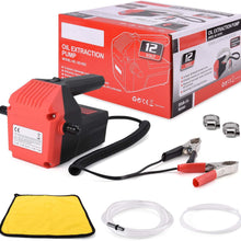 Suteck Oil Change Pump Extractor DC 12V 60W Motor Oil Diesel Quick Extract Transfer Scavenge Suction Pump For Car Boat Motorbike Truck RV ATV and Other Vehicles