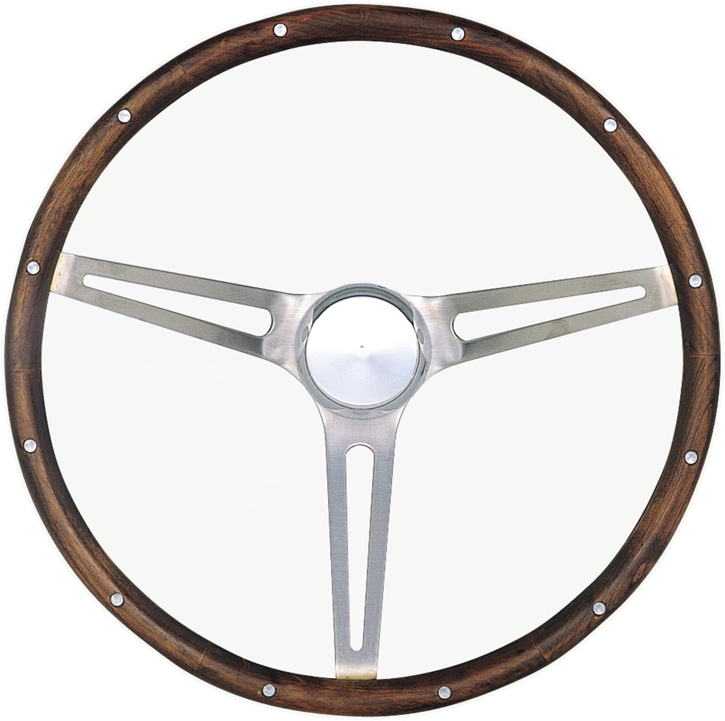 Grant 967-0 Classic Nostalgia Style Steering Wheel with Hardwood Grip and Brushed Stainless Spokes