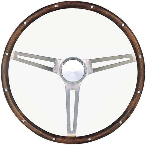 Grant 967-0 Classic Nostalgia Style Steering Wheel with Hardwood Grip and Brushed Stainless Spokes