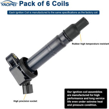 6Pack Ignition Coils Fits for Toyota 4Runner Toyota Tacoma IS F Scion xB Replaces UF495 90080-19015 C1426 5C1419-2.4L 2.7L 4.0L