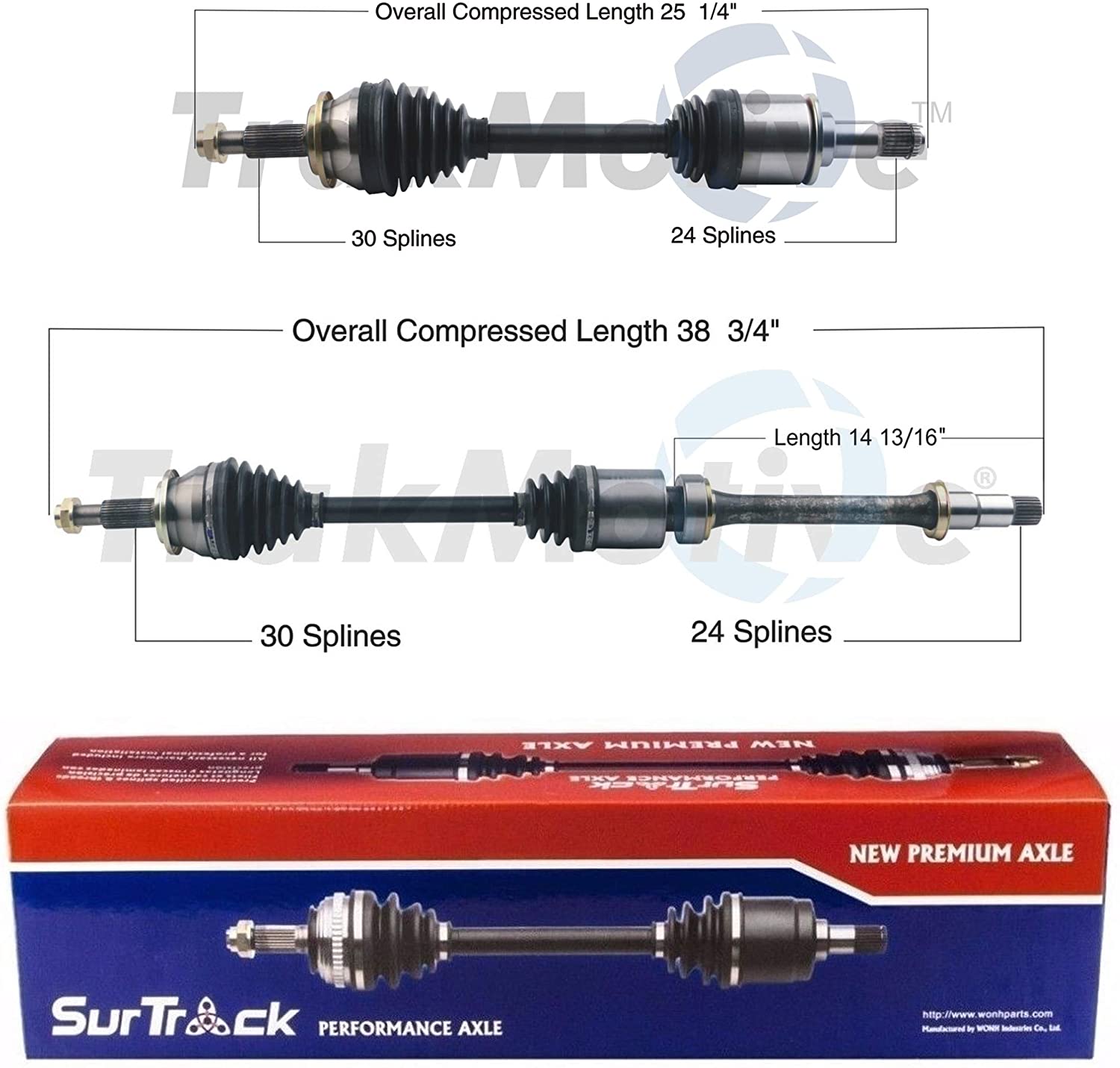 SurTrack Pair Set of 2 Front CV Axle Shafts For Toyota RAV4 3.5l V6 GAS FWD