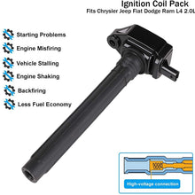 Ignition Coil UF751 4 Pack UF754 Ignition Coil Pack Compatible with Chrysler 200 Jeep Renegade Jeep Cherokee Renegade Fiat Dodge L4 2.4L 68242286AA, 68080580AB, B224, 0221504050