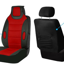 TLH Leatherette Cushion Pads with 3D Air Mesh Front, Airbag Compatible, Red Color-Universal Fit for Cars, Auto, Trucks, SUV