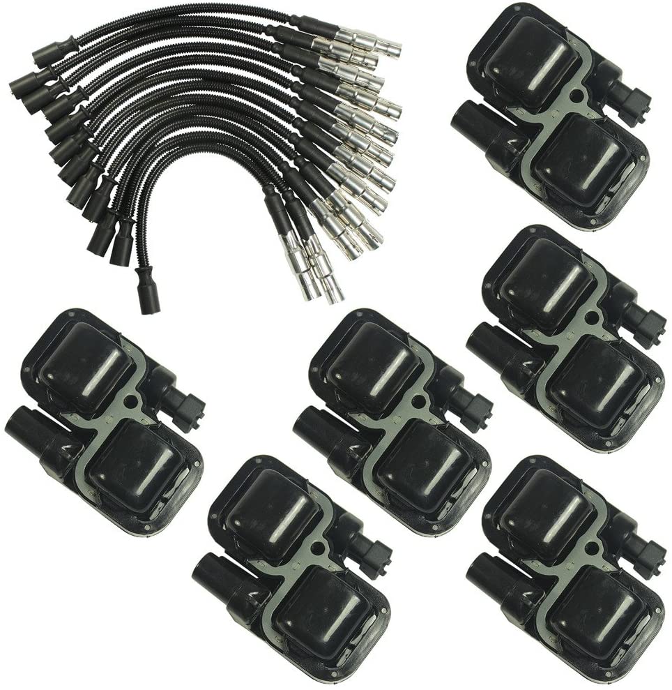 JDMSPEED New Ignition Spark Coils With Plug Wire Sets Replacement For Mercedes-Benz C CL CLK ML Class