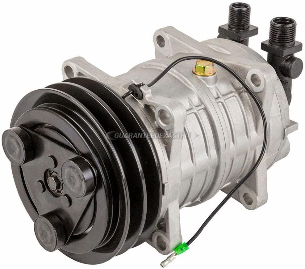 AC Compressor & 135mm Double V-Belt A/C Clutch Replaces Tama TM-16 488-46011 12v Seltec Zexel Valeo Diesel Kiki - BuyAutoParts 60-02956NA New