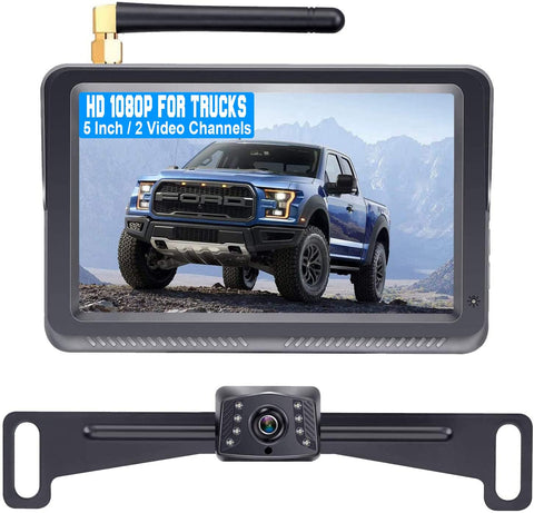DoHonest S23 5 Inch HD 1080P Wireless Backup Camera 5'' Monitor Driving/Reversing Rear View Camera Kit with Stable Digital Signal for Trucks,Vans,Campers,SUVs Super Night Vision IP69K Waterproof