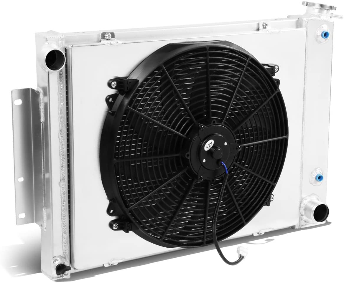 DNA Motoring RA+FS-CAMARO68-3 3-Row Radiator with Fan Shroud