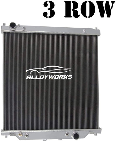 ALLOYWORKS 3 Row All Aluminum Radiator For 2003-2007 Ford F250 F350 Super Duty / 2003-2005 Ford Excursion 6.0L Turbo Diesel Powerstroke Engine