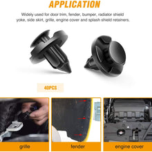 GOOACC GRC-09 40 Pcs Clips Nylon Bumper Fastener Rivet OEM Replacement 01553-09321 Fender Liner and Radiator 8mm