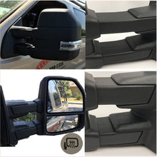 VIOJI 1 Pair Power Heated Manual Telescoping and Folding Side Turn Signal Light Black Housing Spotter Glasses Towing Mirrors Compatible with 15-18 Ford F-150 8 Jacks
