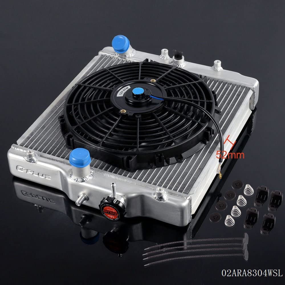 3 Row 52mm Aluminum Racing Radiator Replacement For Honda Civic EK EG B16A B18C DOHC 1992-2000 + 12