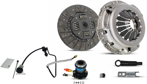 Clutch With Slave And Pre-Bled Clutch Master Cylinder and Line Assembly Kit Compatible With B2300 B2500 B3000 Ranger Base Lx Lxt Limited Crew Ds Se Sx Troy 1995-2011 2.3L L4 2.5L L4 3.0L V6 (07-142S)