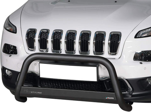 OMAC Auto Accessories Bull Bar | Stainless Steel Front Bumper Protector | Black Grill Guard Fits for Jeep Cherokee 2014-2021