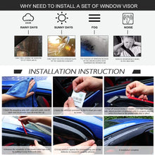 Window Visor Compatible With 2002-2007 Jeep Liberty | Slim Style Acrylic Smoke Tinted & Semi-transparent Sun Rain Shade Guard Wind Vent Air Deflector by IKON MOTORSPORTS | 2003 2004 2005 2006