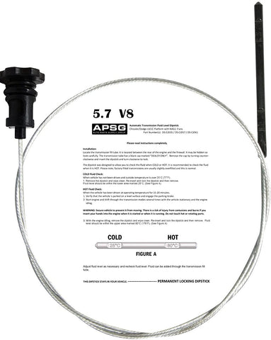 for: CHRYSLER, DODGE JEEP | W/ 5.7 L HEMI V8 | TRANSMISSION FLUID DIPSTICK TOOL | Automatic Transmission Dip stick | PERMANENT LOCKING | with and NAG1 / W5A580