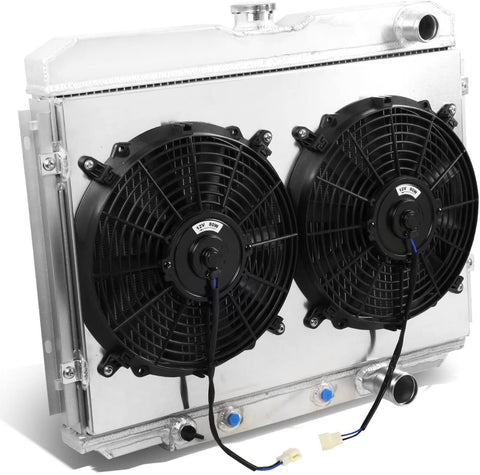 DNA Motoring RA+FS-FM67-3 3-Row Radiator with Fan Shroud