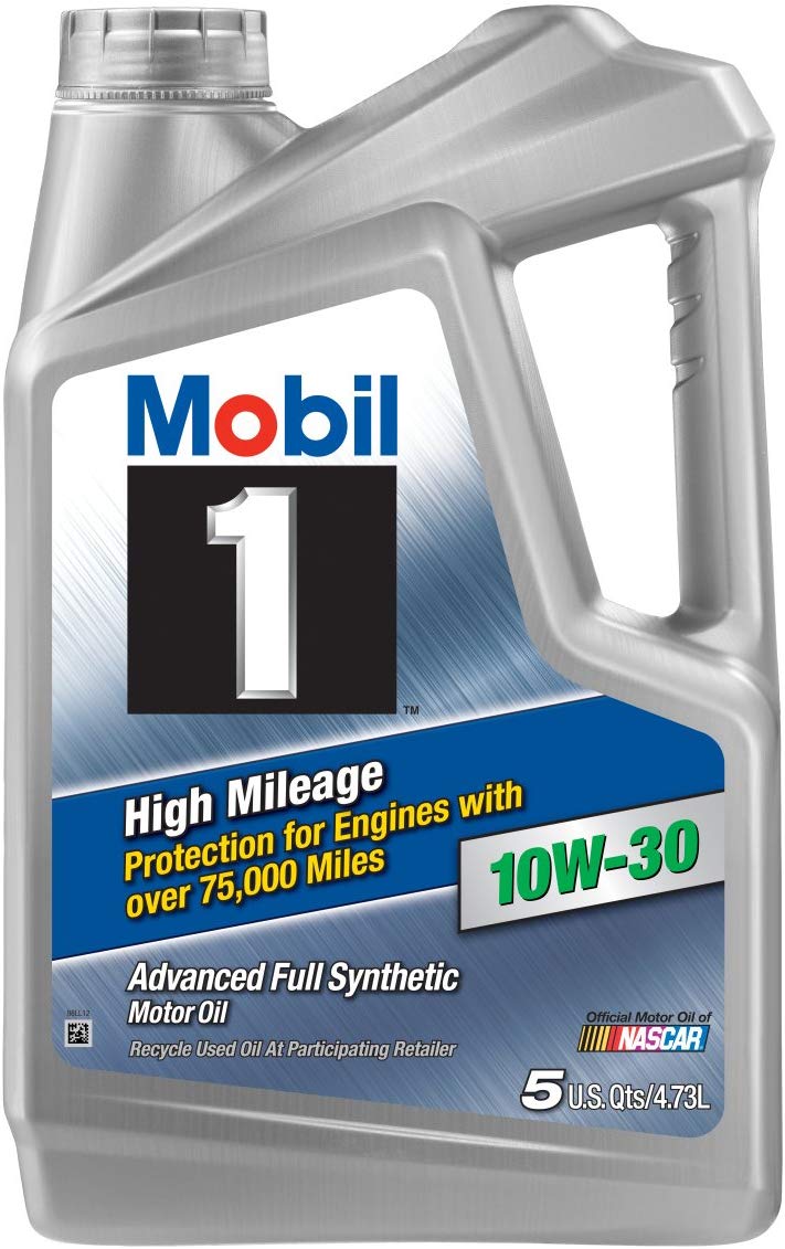 Mobil 1 (120770) High Mileage 10W-30 Motor Oil - 5 Quart