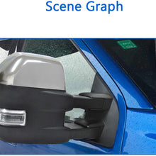JZSUPER 2015 2016 2017 2018 2019 2020 Towing Mirrors fit for Ford F150 Pickup Truck with Turn Signal Light Temperature Sensor Power Heated Chrome Cap
