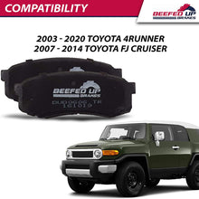 Beefed Up Brakes Premium Trail Rated Rear Ceramic Brake Pad Kit w/hardware and grease Compatible with Toyota 4Runner, Toyota FJ Cruiser & Toyota Land Cruiser
