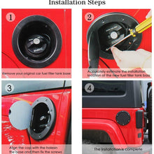 JeCar Aluminum Gas Cap Fuel Filler Door Cover for Jeep Wrangler 2007-2018 JK & Unlimited Accessories (Black)